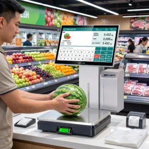 IoT-enabled POS weighing scale solution ensuring accurate data transmission for fresh food and butcher counters.